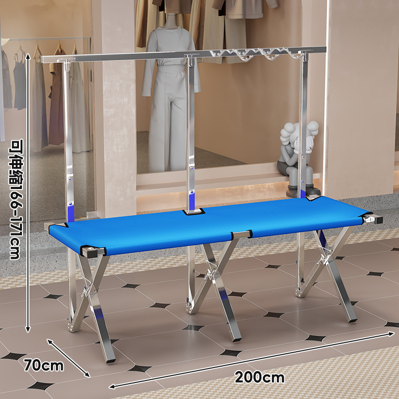 Estante Plegable para Puesto, Tubo de Hierro y Tela Oxford, Retráctil y Portátil, para Mercado Nocturno
