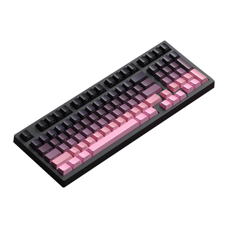 Ruiyi F98 メカニカルキーボードゲーム e スポーツ PBT オフィス有線サイド刻印マルチカラーグラデーションノートブック緑茶赤軸|undefined