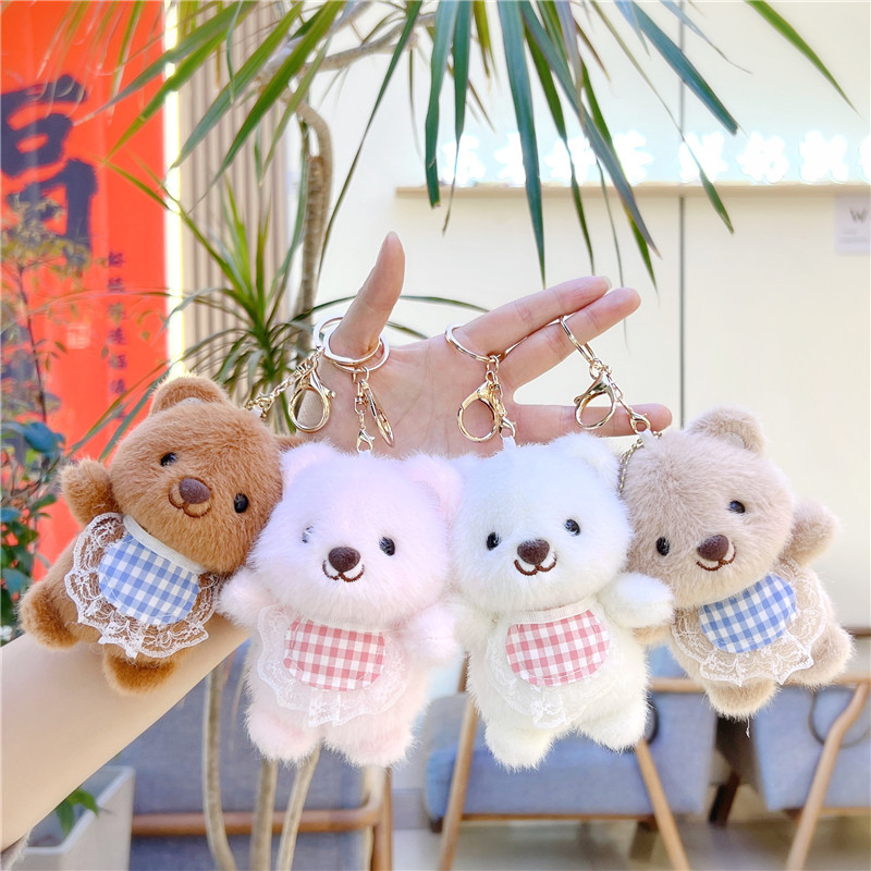 Cute Bear Doll Plush Toy Bag Small Pendant Birthday Gift Keychain Doll Machine Doll Wholesale
