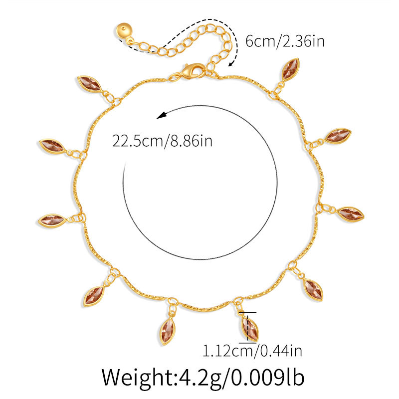 7g Weight Anklet Classification 1 Piece Quantity Holiday, Tea Party Occasion Copper Material Geometric Pattern Women's Gender Retro Style Wholesale Jewelry Retro Geometric Copper Anklet 1