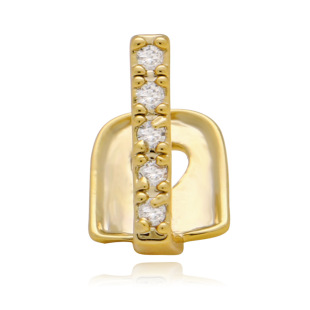 18K electroplated micro-inlaid zircon 4A stick-shaped single hip hop braces for men and women Halloween grills