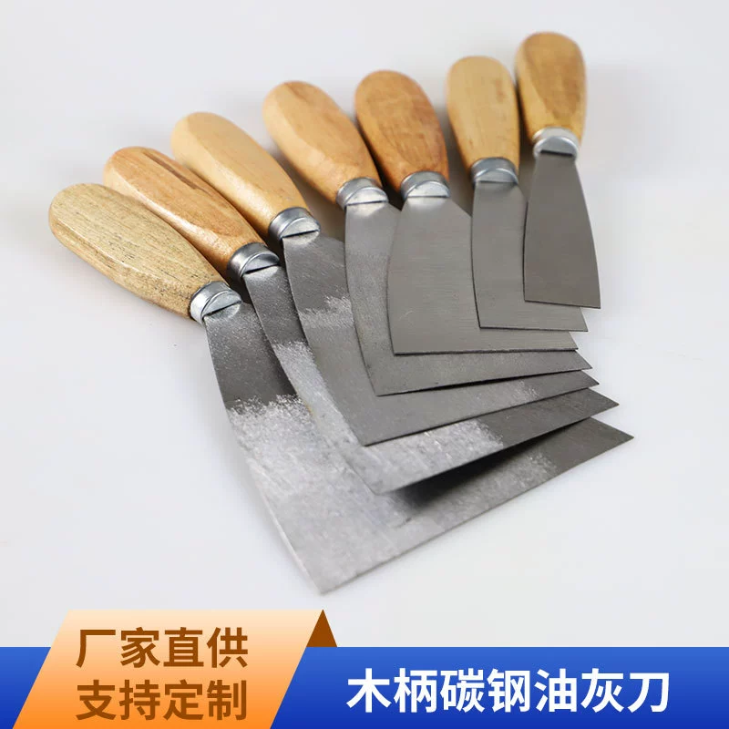 Шпаклевка с деревянной ручкой Железный нож для уплотнения Серый нож 1 дюйм-6 дюймов оптом скребок утолщенный шпатель для шпаклевки