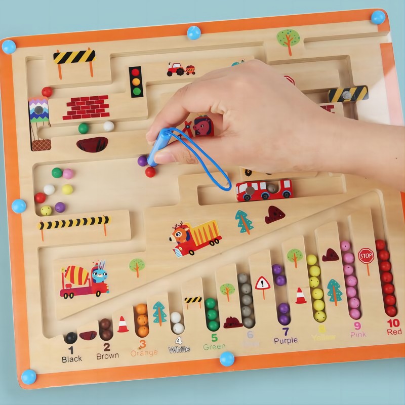 Clasificación de color magnético para niños transfronterizos, tablero de conteo de cuentas, combinación de formas, bolígrafo de cálculo para bebés, juguete intelectual de educación temprana