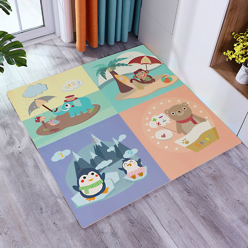 Bebé gateando estera niños espuma piso Mat costura hogar gateo estera engrosada dormitorio piso dibujos animados rompecabezas mat