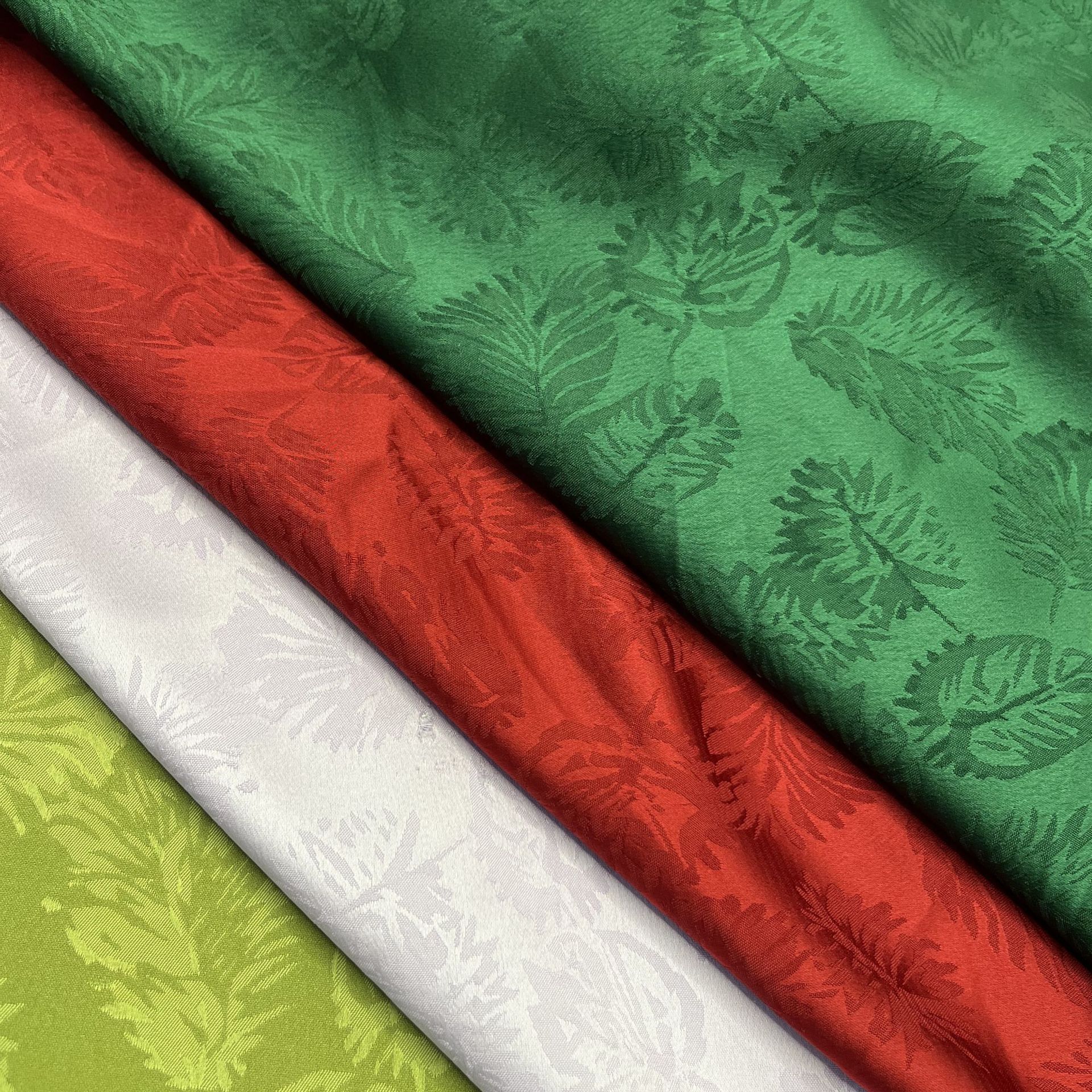 新款现货批发树叶提花面料中式国风花型旗袍时尚时装连衣裙