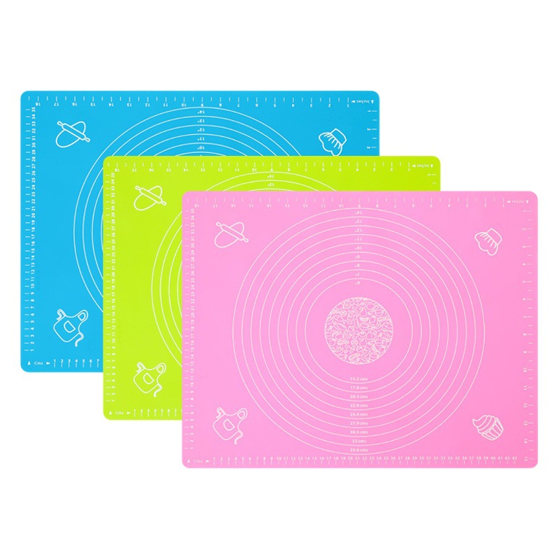 Silicone Mat for Baking, Thickened and Enlarged, Food-Grade Scale, Anti-Spill, Heat-Insulating Chopping Board and Dough Kneading Mat for Cooking Dumplings