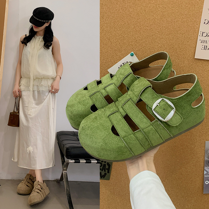 Aumentar la altura interior de la parte inferior de las sandalias de la cabeza trenzada sandalias de la mujer 2026 nuevo primavera y verano hueco ventilado zapatos romanos