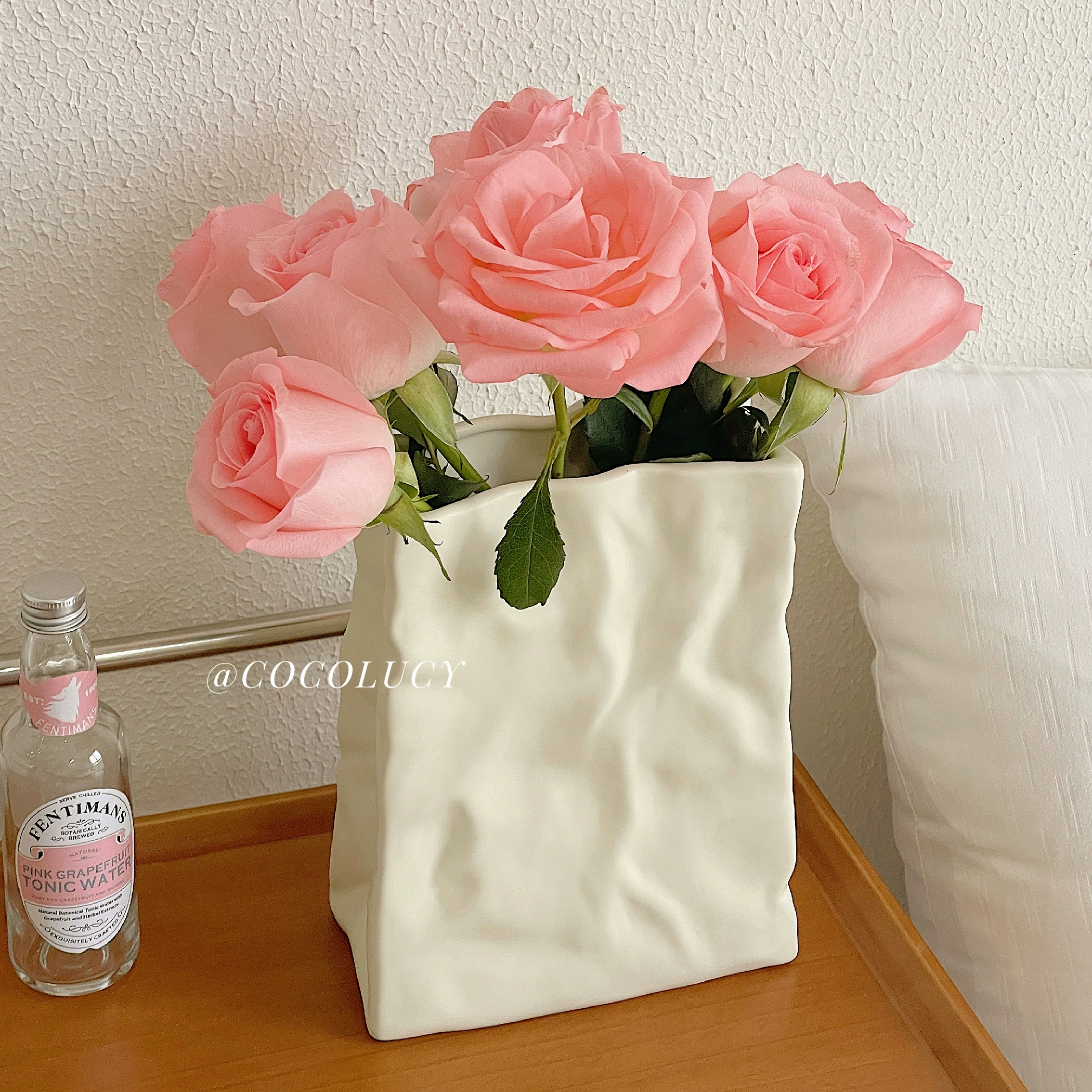 Сливочный ветер керамические складки из вазы для украшения гостиной цветочный стол сушеный цветок нишевые украшения высокого уровня