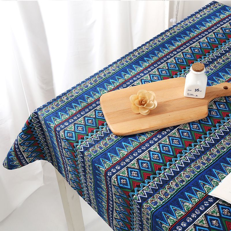 Flor azul porcelana tela de flor frágil alojamiento nacional retro algodón lino azul chino tela de mesa de estilo antiguo