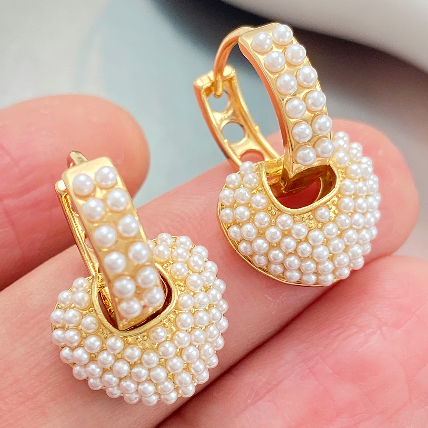 1 Pair Quantity 1 Pair Elegant Retro Heart Shape Plating Inlay Alloy Artificial Pearls Earrings