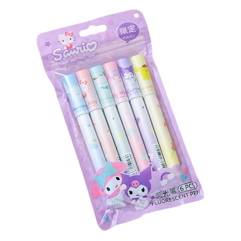 Sanrio resalte pluma al por mayor Alto aspecto clave marca resalte pluma estudiante ojo protección mano cuenta pluma papelería suministros