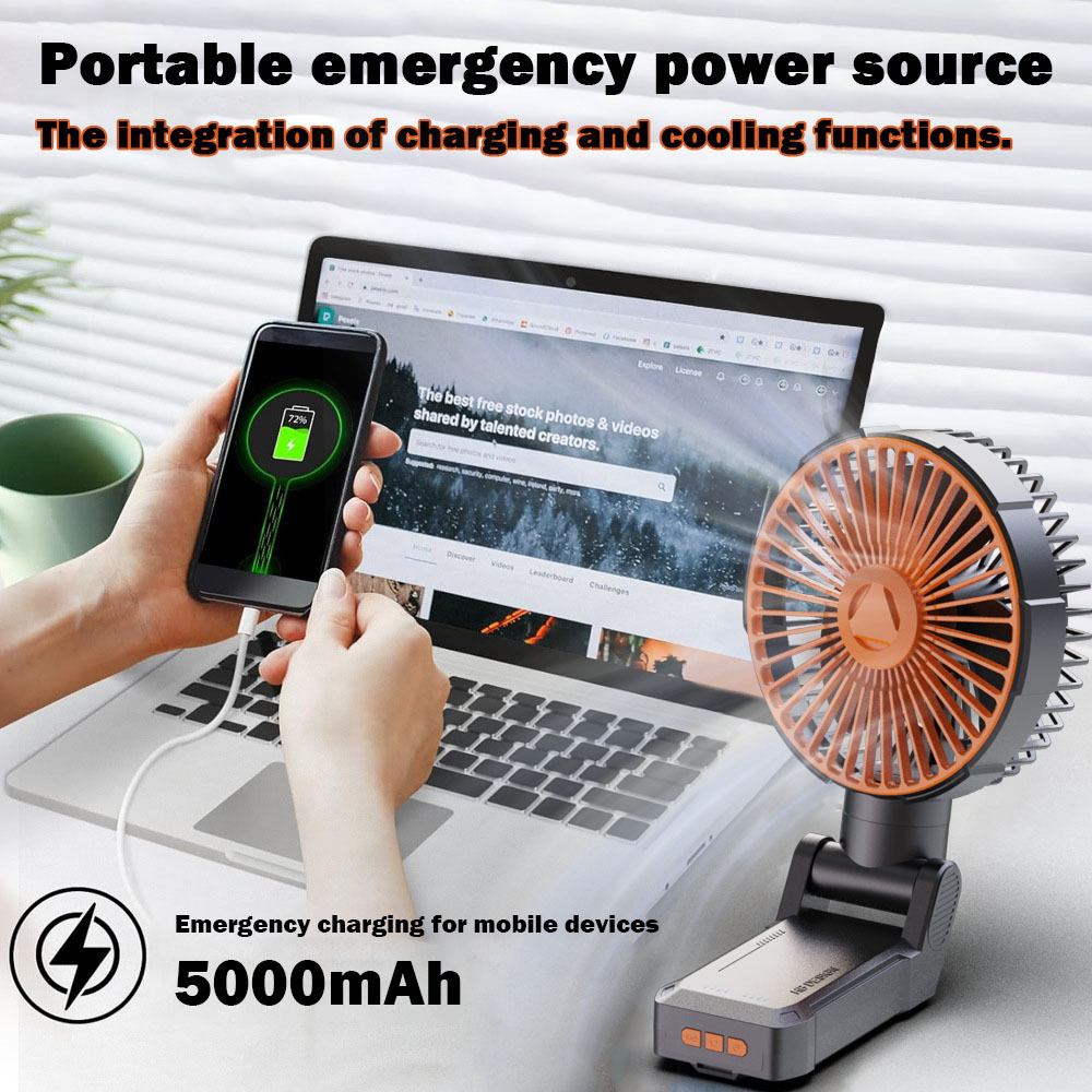 Ventilador Magnético Plegable con Pinza USB Recargable Desmontable para Cocina y Hogar image 4
