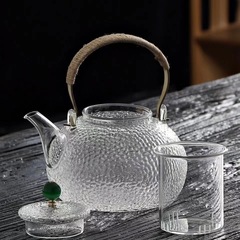 古典傳統錘紋提梁壺耐熱燒水玻璃煮茶器家用功夫過濾泡茶壺茶杯