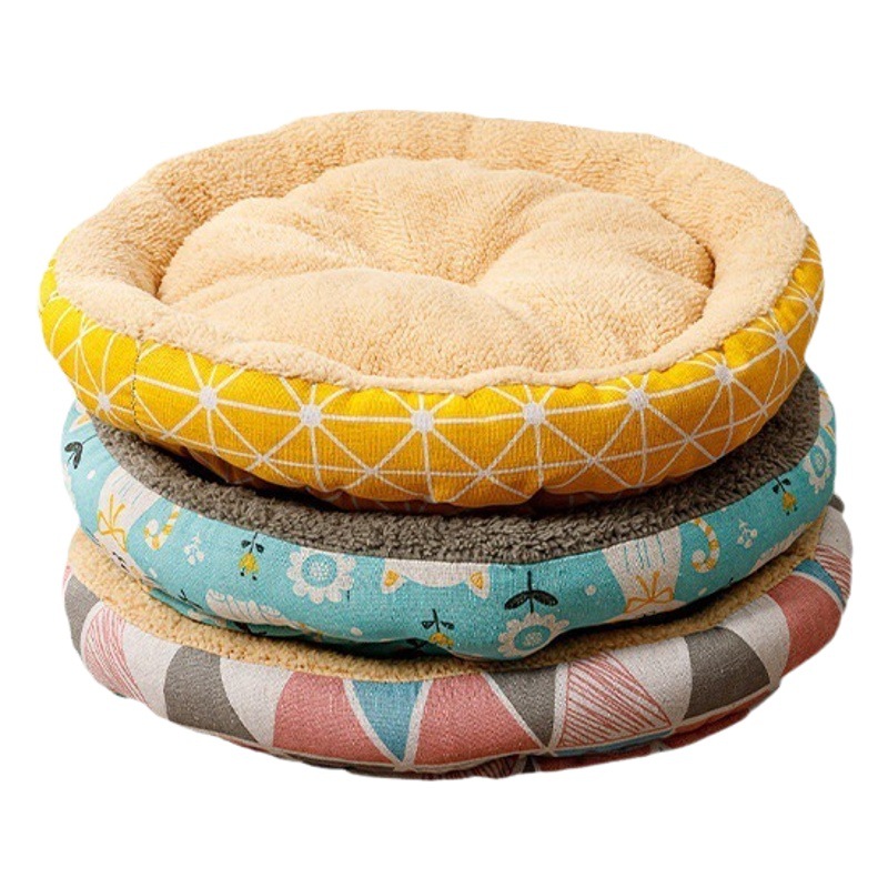 Mascota gato redondo nido de invierno de lana de cordero nido de mascota pequeño y mediano tamaño gato perro Cuatro Estaciones Universal estera de La Perrera