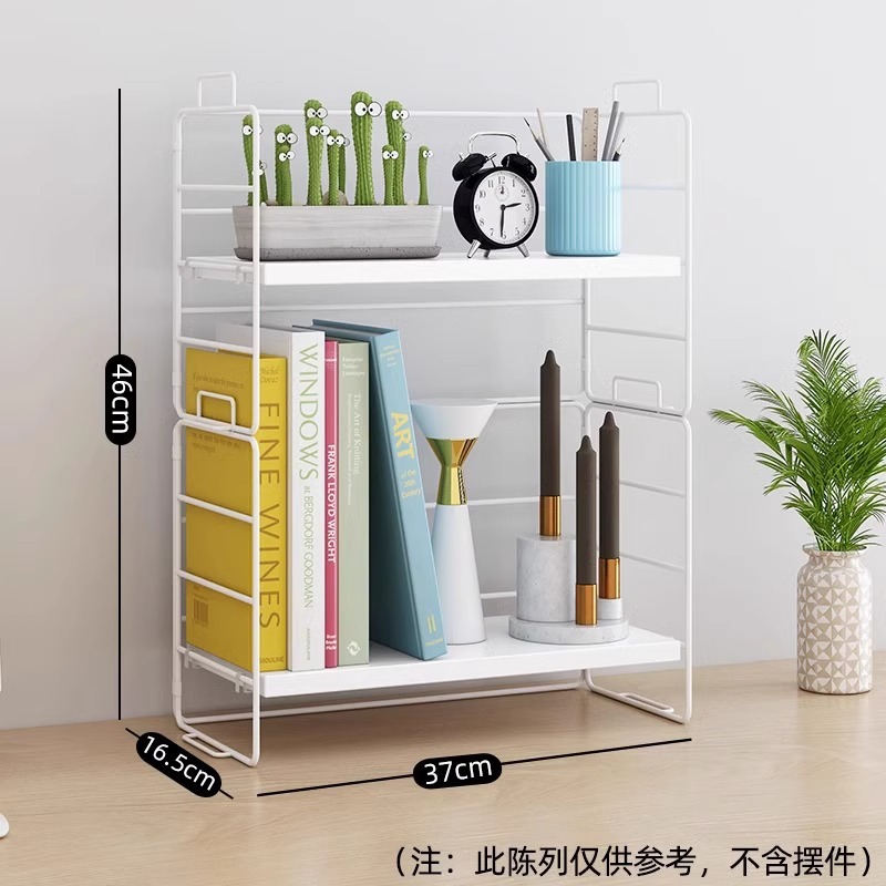 Hogar simple Escritorio de múltiples capas de hierro pequeña estantería de almacenamiento de rack de oficina organizador de escritorio rack de almacenamiento de escritorio