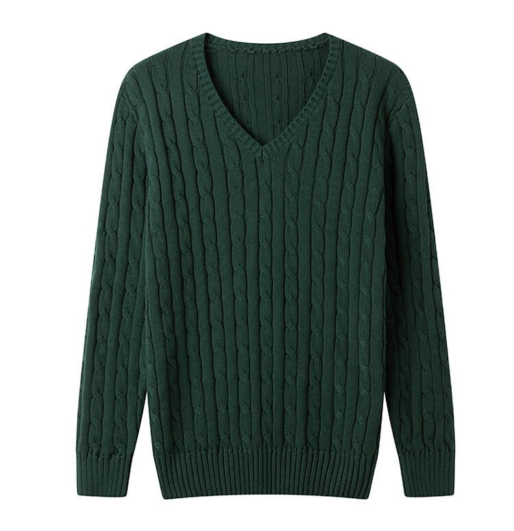 Suéter de torsión de cuello en V, comercio exterior, nuevo estilo de moda casual para hombres, overhead diario, camiseta de moda de algodón transfronteriza