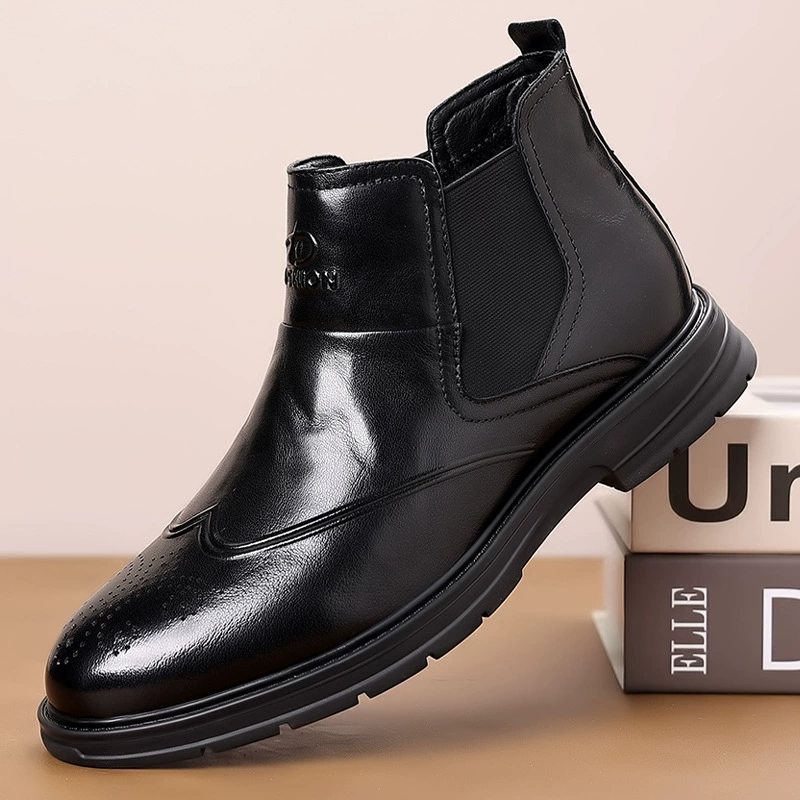 Martens, высокие челси, теплые туфли в английском стиле для отдыха, кожаные туфли