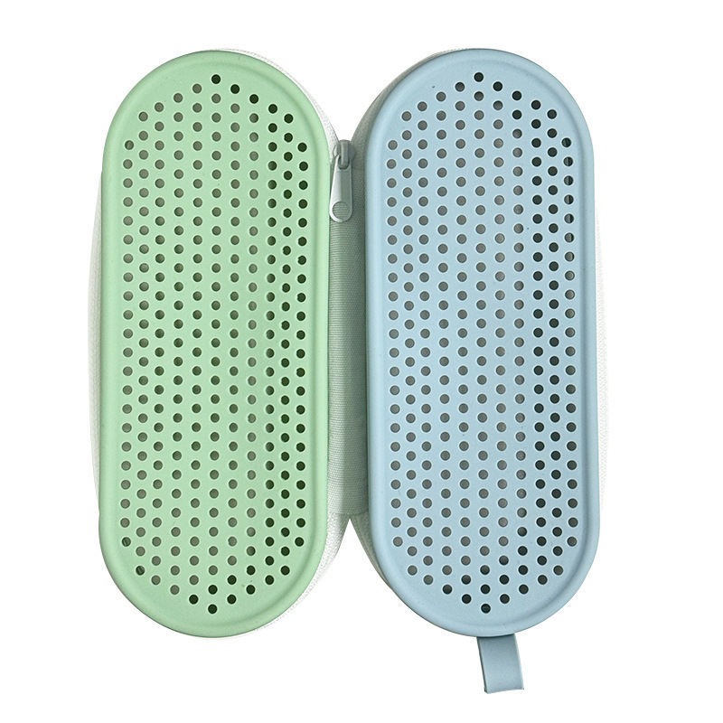 Estilo explosivo transfronterizo, caja de gafas de natación de silicona de gran capacidad transpirable de doble cara, caja de protección de gafas, bolsa de almacenamiento de gafas de natación portátil a prueba de caídas