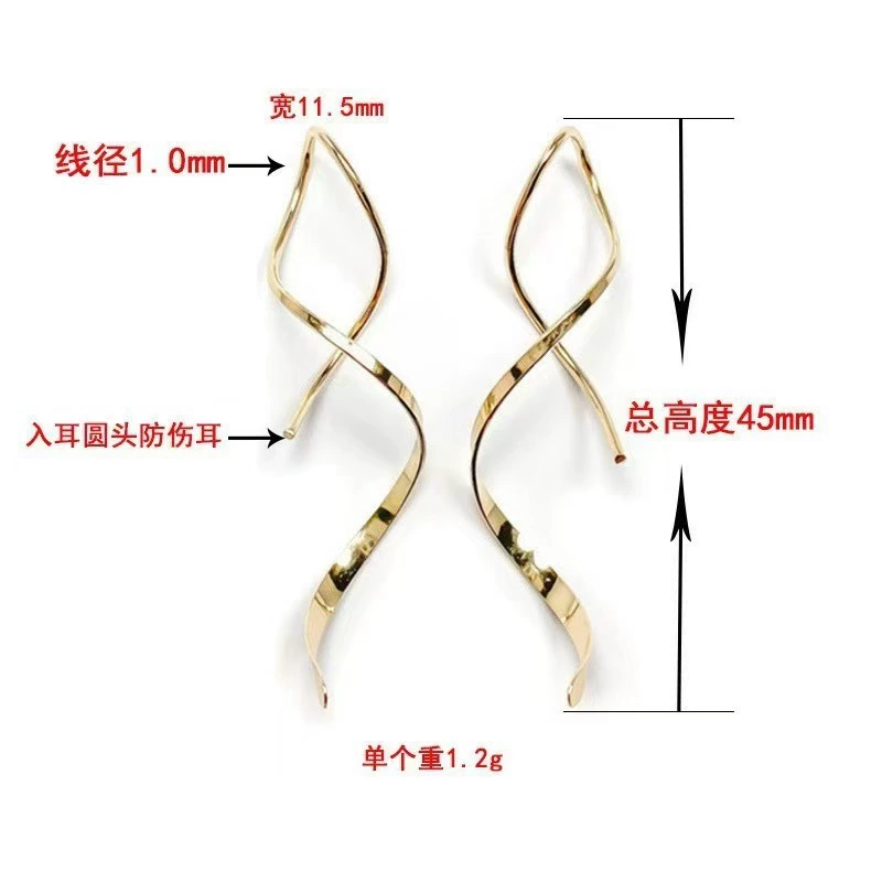 Wavy earrings, Amazon, European style