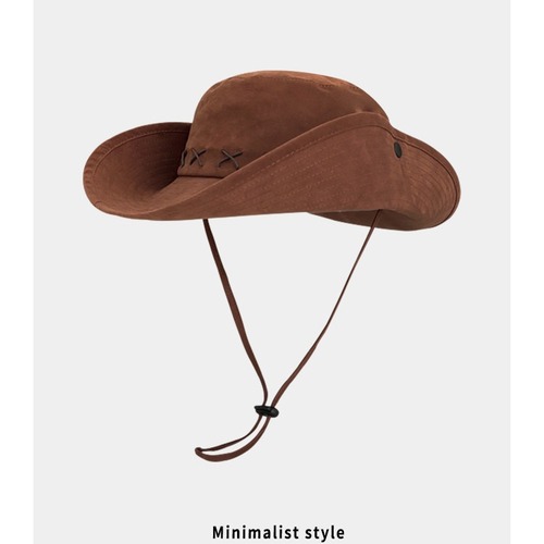 Western cowboy fisherman hat women's large brim sun hat sun hat men's outdoor jungle hat seaside fishing and hiking hat