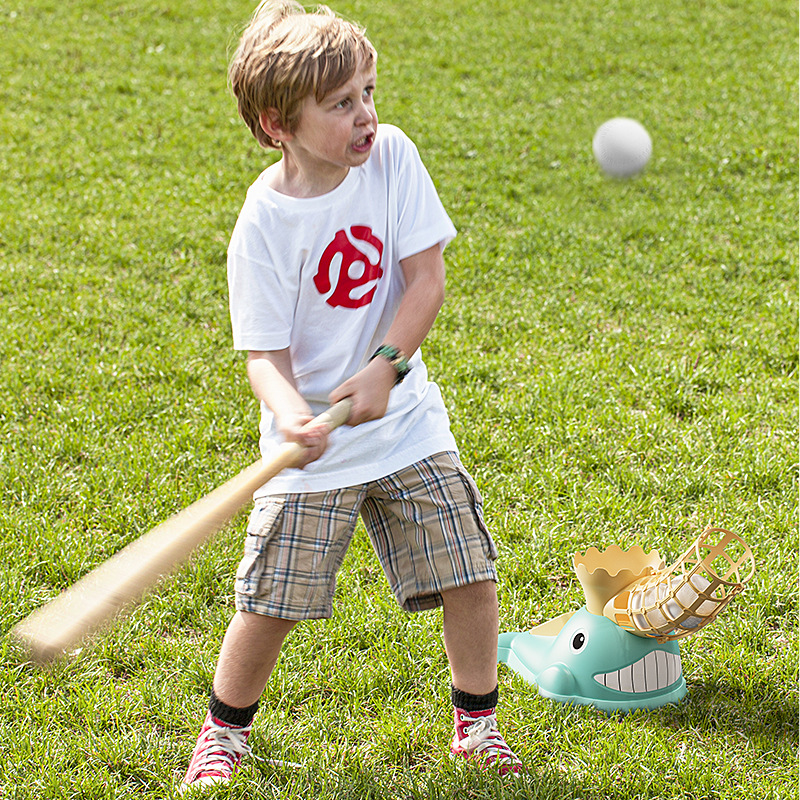 Divertido nuevo lanzador de juguetes de béisbol para niños, máquina de lanzamiento de catapulta, máquina de práctica de lanzamiento de deportes en interiores y exteriores image 3