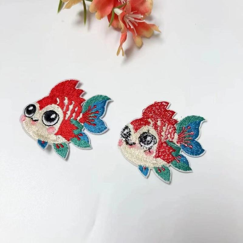 新しい刺繍 236 鯉ファットランプニット生地古代スタイルパッチ diy ヘアピン素材アクセサリーヘアアクセサリー|undefined