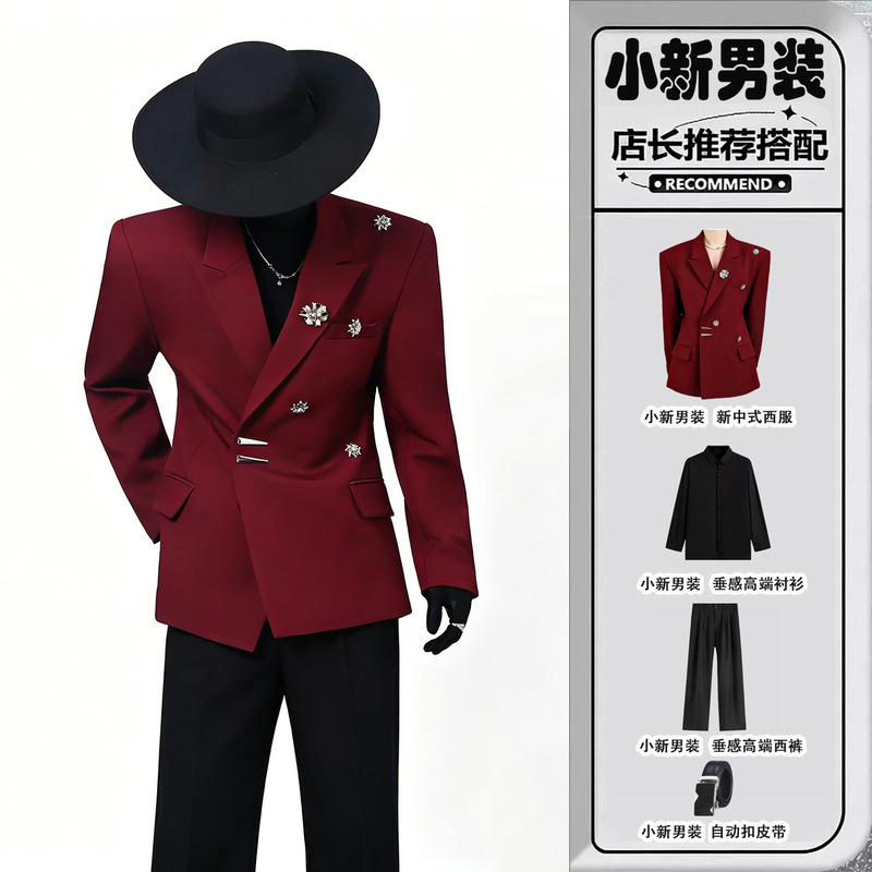 Groom's Wedding Suit Men's Large Size Korean Style Slim Fit Wedding Dress Business Casual Professional Formal Suit