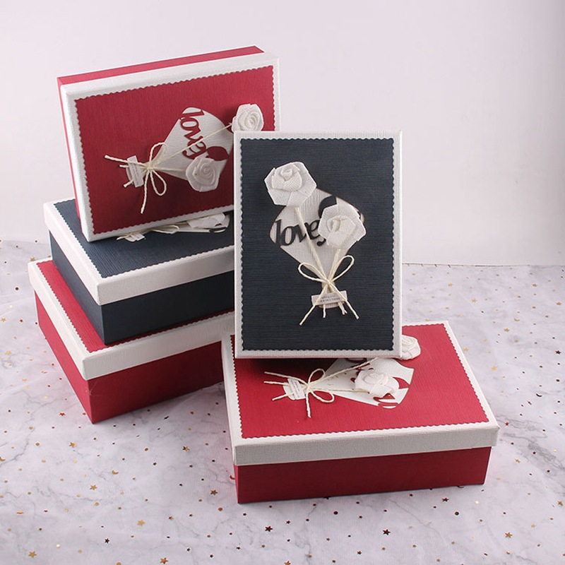 精美七夕礼品盒口红礼物盒子定制简约生日礼盒包装盒天地盖盒定做