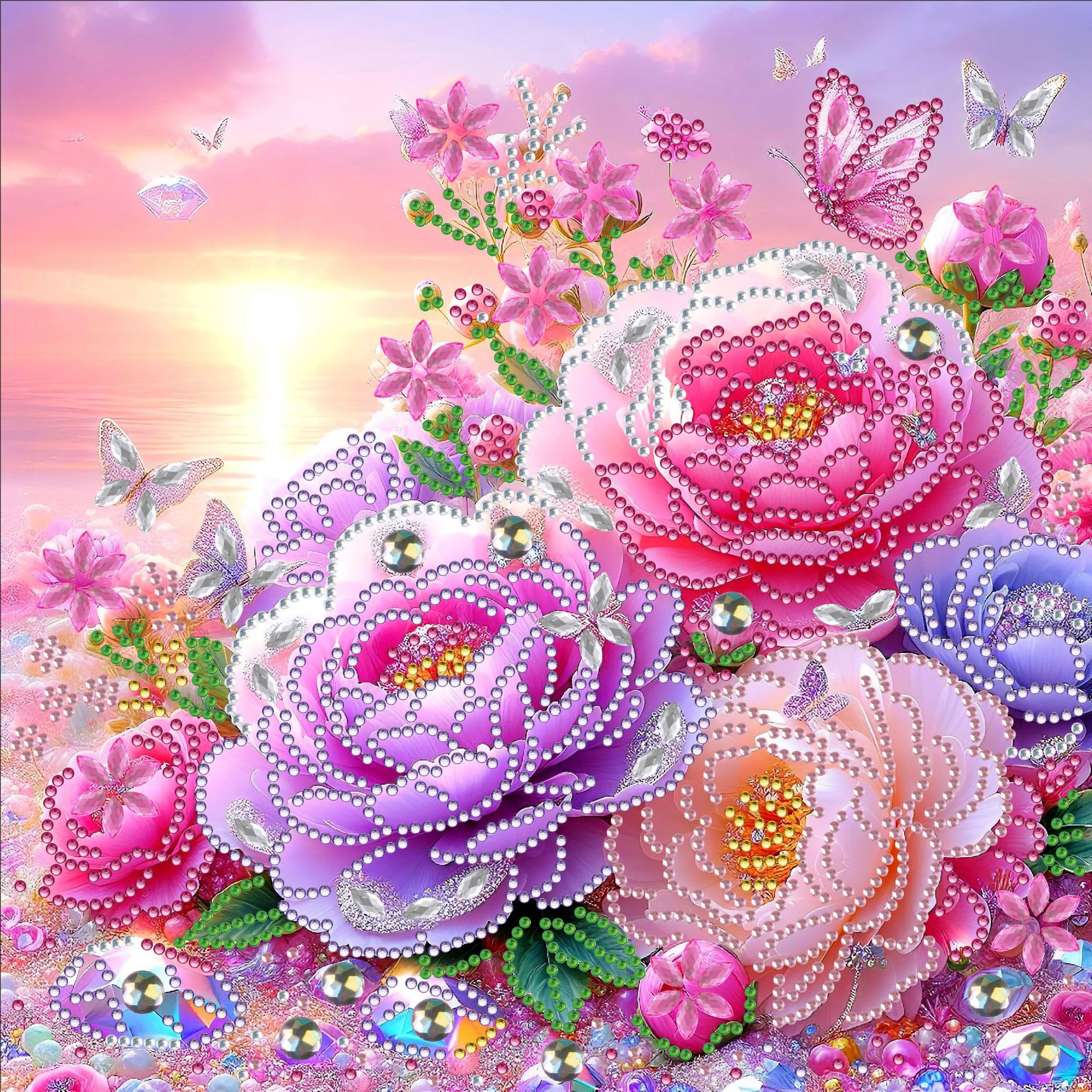 Pintura de Diamantes 5D con Forma Irregular de Princesa de Fantasía, Pintura de Diamantes DIY, Pintura de Diamantes con Puntos de Cristal, 30×30