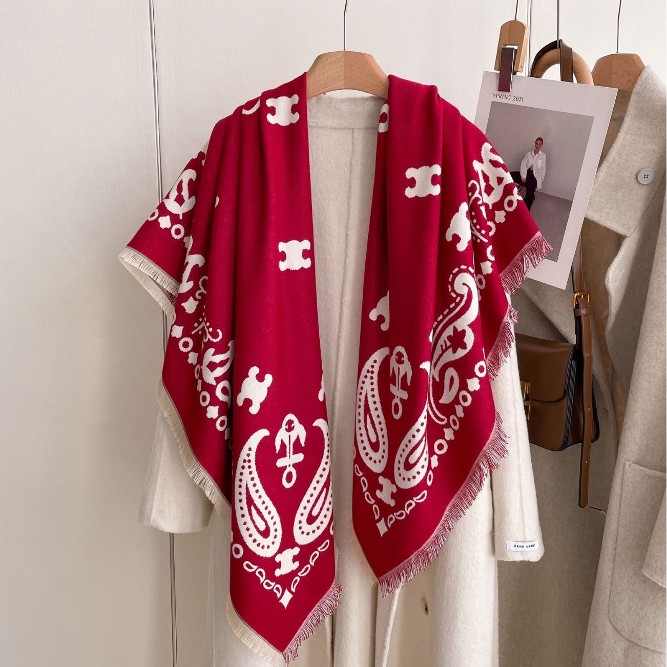 2024 otoño y invierno coreano clásico letras toallas simples versátiles nueva moda imitación de cachemira bufandas de calentamiento