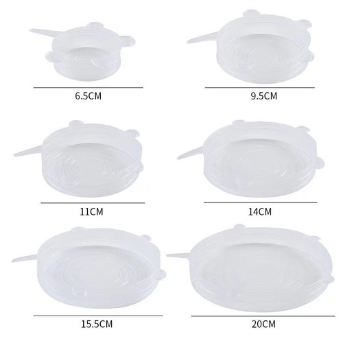 Silicone Food Storage Cover Set of 6 Food-Grade Silicone Covers Stretchable Sealing Fruits and Vegetables Kitchen Refrigerator Preservation