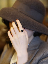 设计镀金戒指指环复古黑玛瑙有礼士多