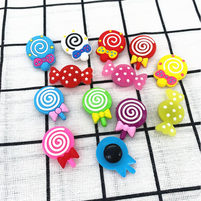 50 PCS/Package Quantity Daily Occasion Candy Shoe Accessories PVC All Seasons Shoe Buckle