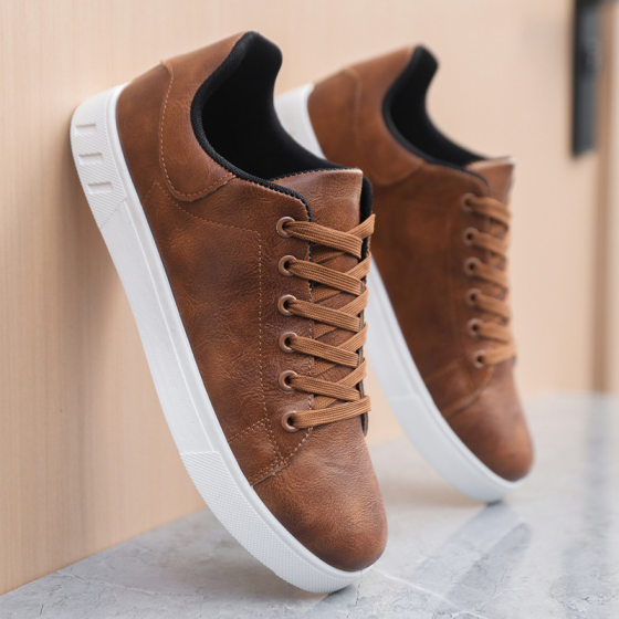 Men's Sneakers 2024 Summer New Fashionable Round-toe White Shoes Men's Non-slip Breathable All-match Casual Shoes