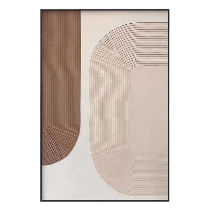 抽象クリーム風筋理感大幅客間着地装飾画暖かいモランディ縦版玄関廊下掛け絵