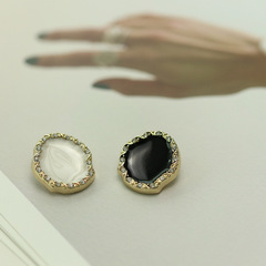 藝森ESSTUDUO 鑲鑽橢圓紐扣金屬扣子小香法式風粗花呢外套毛衣扣