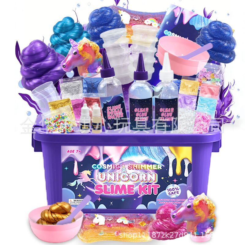 Cross-Border Exclusive Supply for Amazon: Purple Crystal Slime Set, Slime Set, Colored Clay, Butter Cotton Slime
