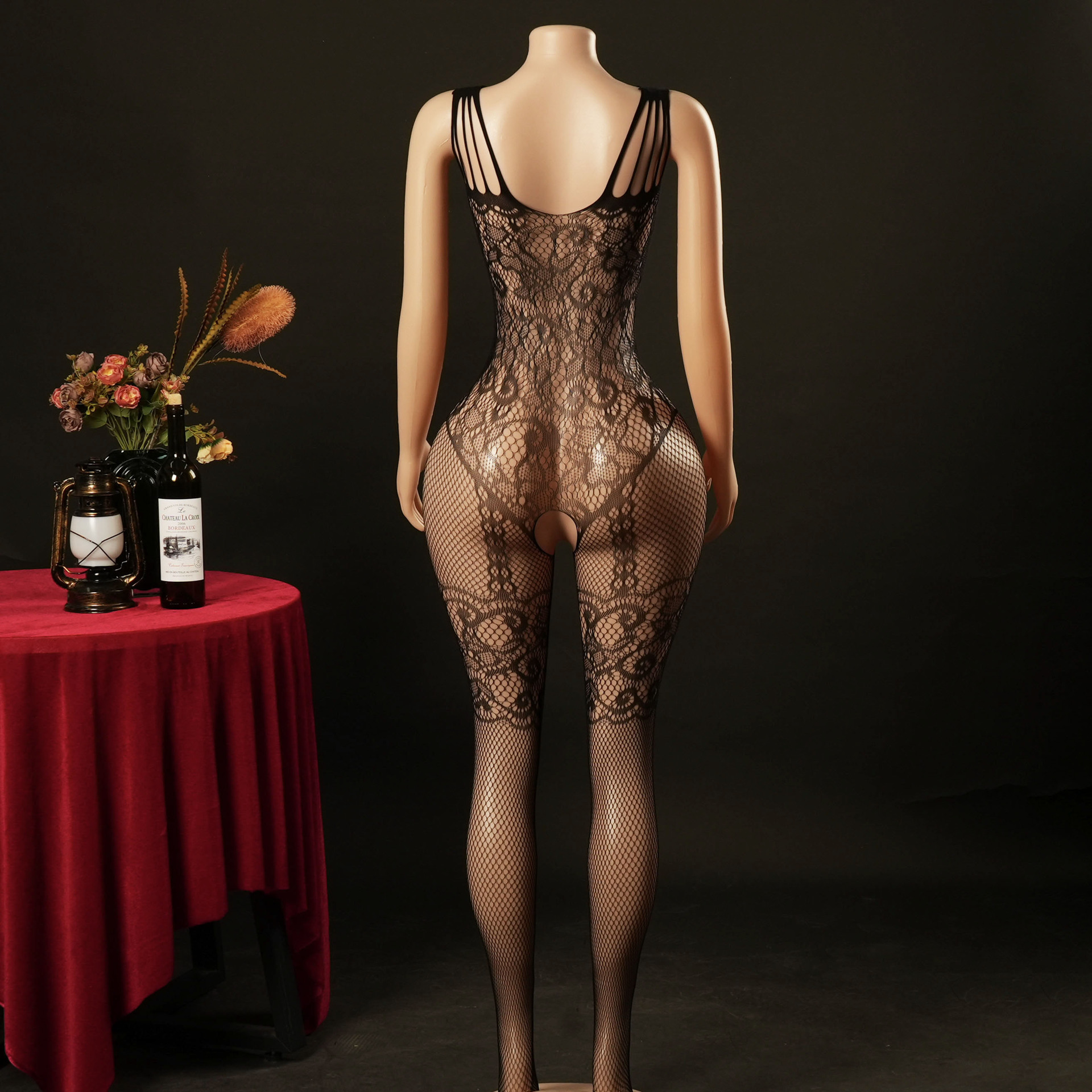 Lencería Sexy Enteriza con Jacquard 4156A de Nylon y Spandex para Citas de Pareja image 5