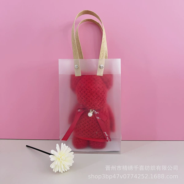 Burgundy linen bag PVC