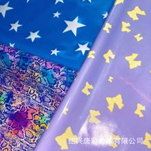 炫彩镜面 PU 皮革 蝴蝶结彩虹豹纹星星印花亮面面料 手作服饰箱包