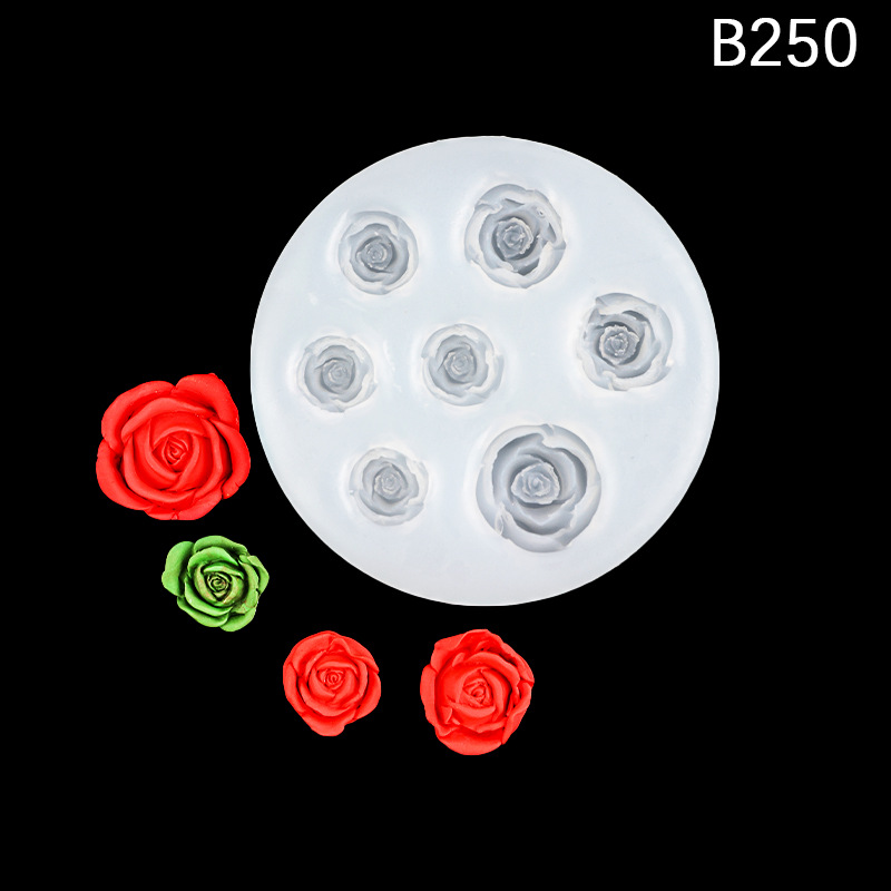 Fondant DIY Rosa molde con hojas flor resina mousse pastel mousse de chocolate decorativo aromaterapia molde