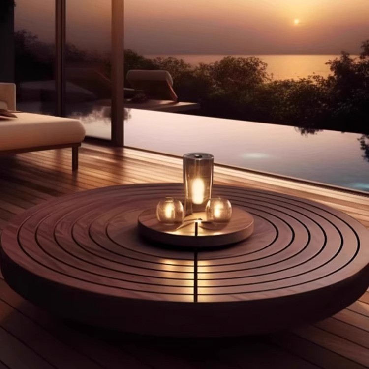 Sofá al aire libre Villa de madera maciza combinación de ocio tarjeta impermeable muebles mesas de té jardín al aire libre terraza teca