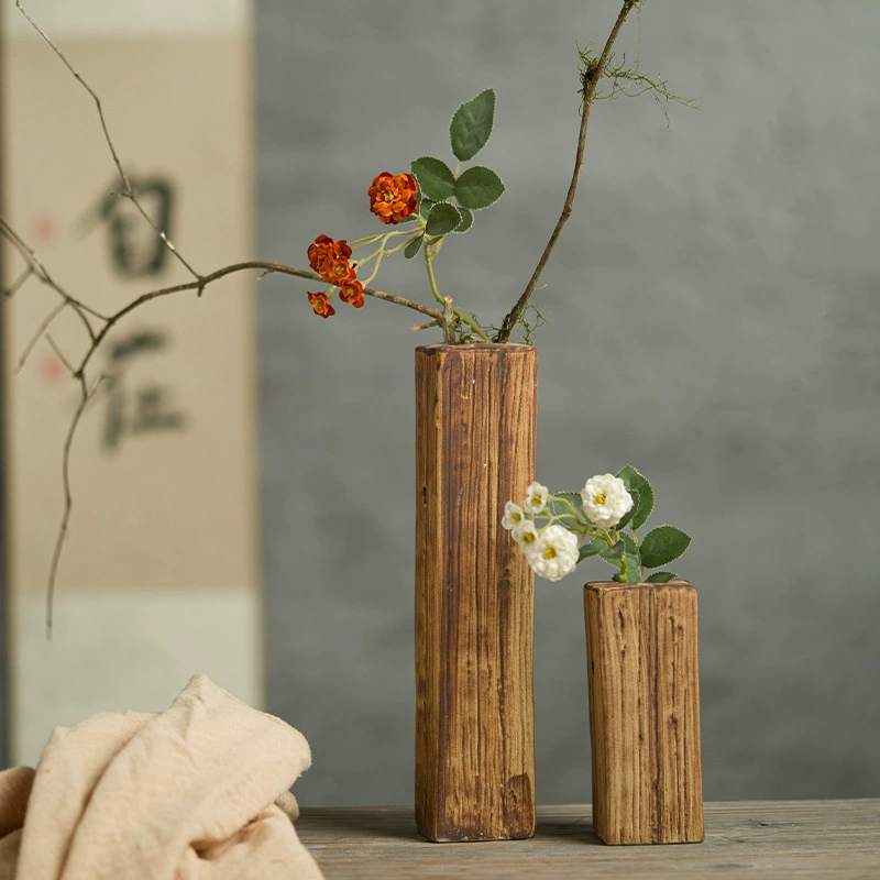 Цзиндэчжэнь квадратный имитация дерева проблемный костюм столешница настенные украшения новые китайские керамические украшения вазы