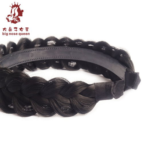 New Braided Hairband with Fake Hair, Wider Weave, Conceals Gray Hair, High Crown Hair Accessory, Handmade Hair Pin