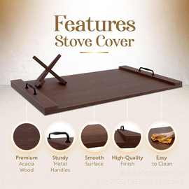 跨境木质面条炉盖板带手柄木质燃气灶顶盖多用途水槽切菜板砧板