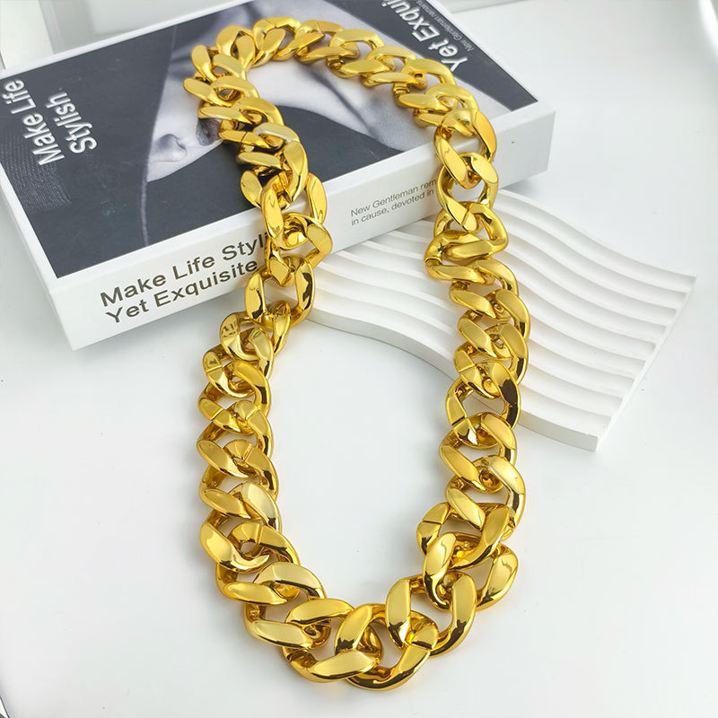 欧米のクロスボーダー卸売りファッションの大金のネックレスを厚くして太くしてクラブのトランポリンの土豪を演出します。|undefined