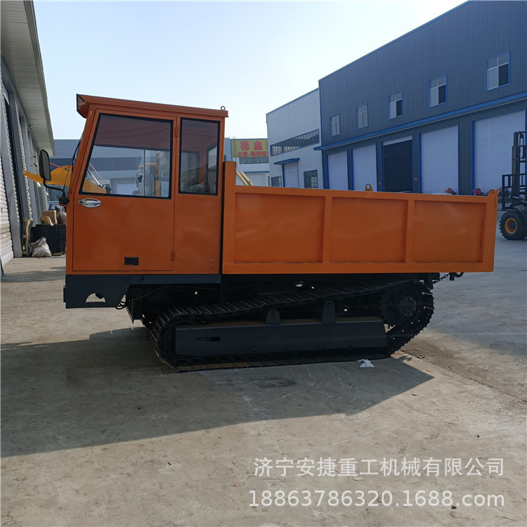 10吨链轨履带运输车 马达驱动履带运输车 双顶自卸钢制履带运输车