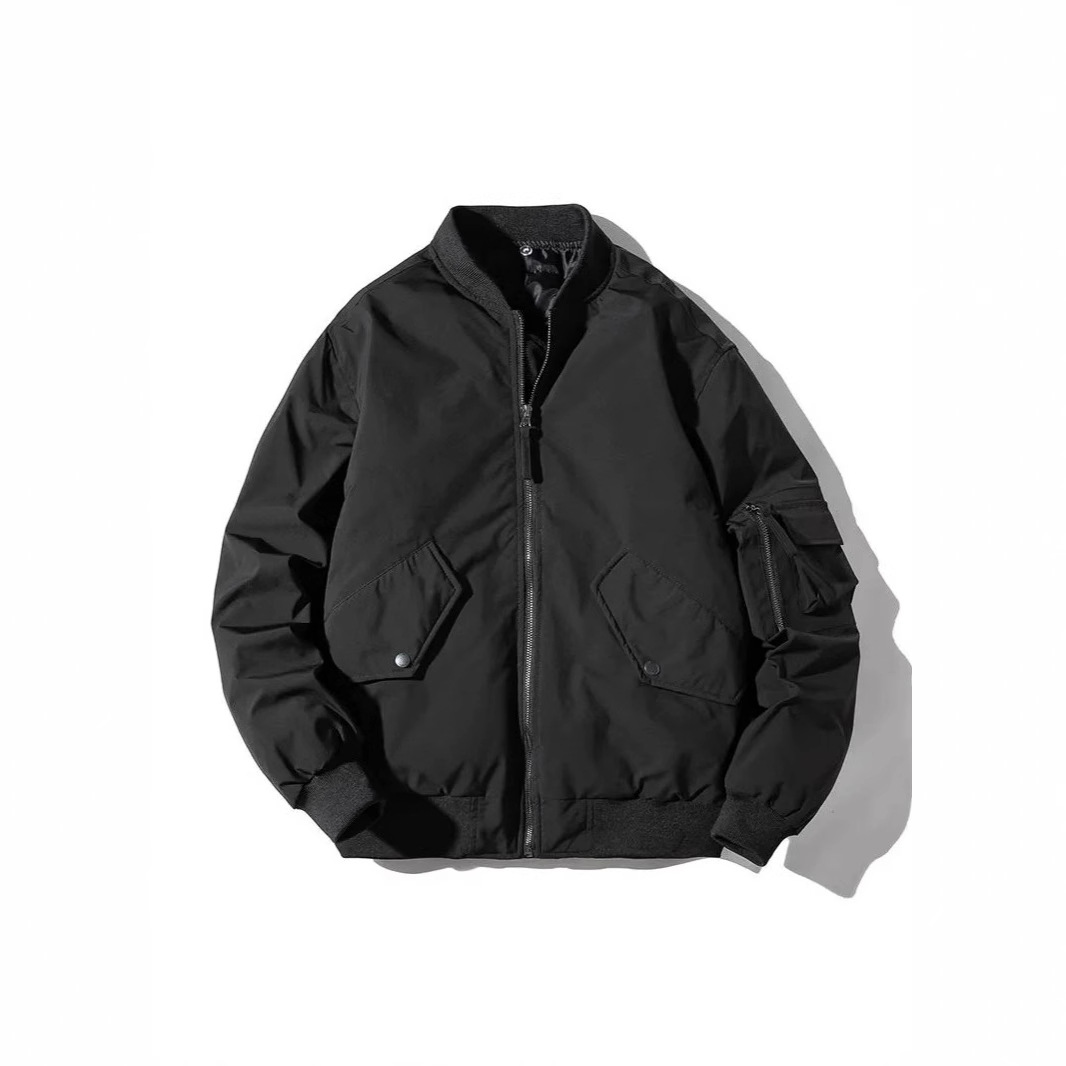 Men's Cotton Baseball Jacket Trendy Casual Loose Versatile Pilot Jacket Cotton Coat