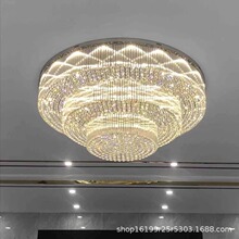 酒店大堂圆形水晶吸顶灯灯豪华别墅客厅水晶灯会所宴会厅工程灯具