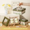 Green lily of the valley flowers - 4 bowls and 4 spoons - tableware set